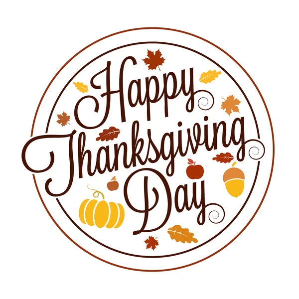 Happy Thanksgiving Day badge formgivningsmall — Stock vektor