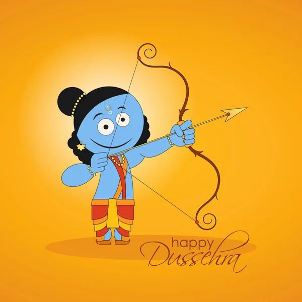 Lord Rama matando Ravana para o festival hindu Dussehra — Vetor de Stock