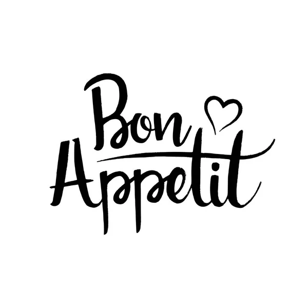 Bon Appetit handwritten lettering — Stock Vector