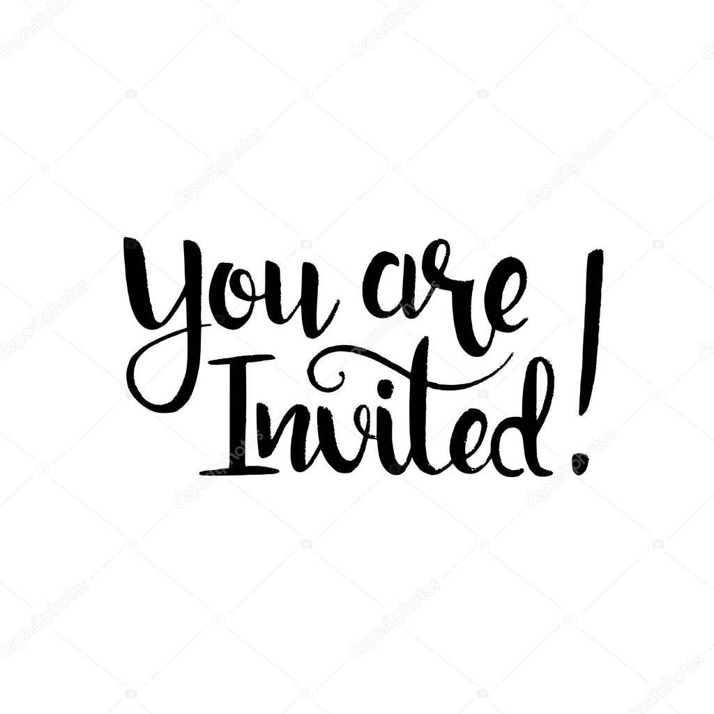 You are invited handwritten lettering