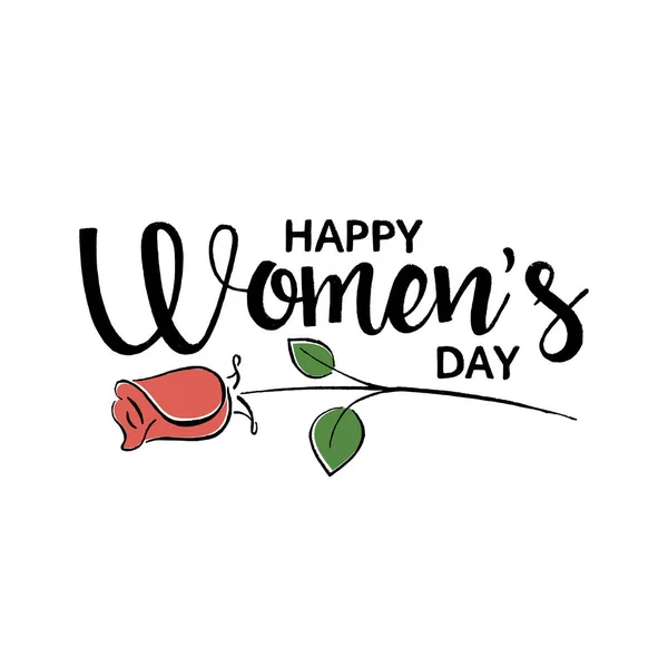 Glücklicher Frauentag handgeschriebene Schrift — Stockvektor