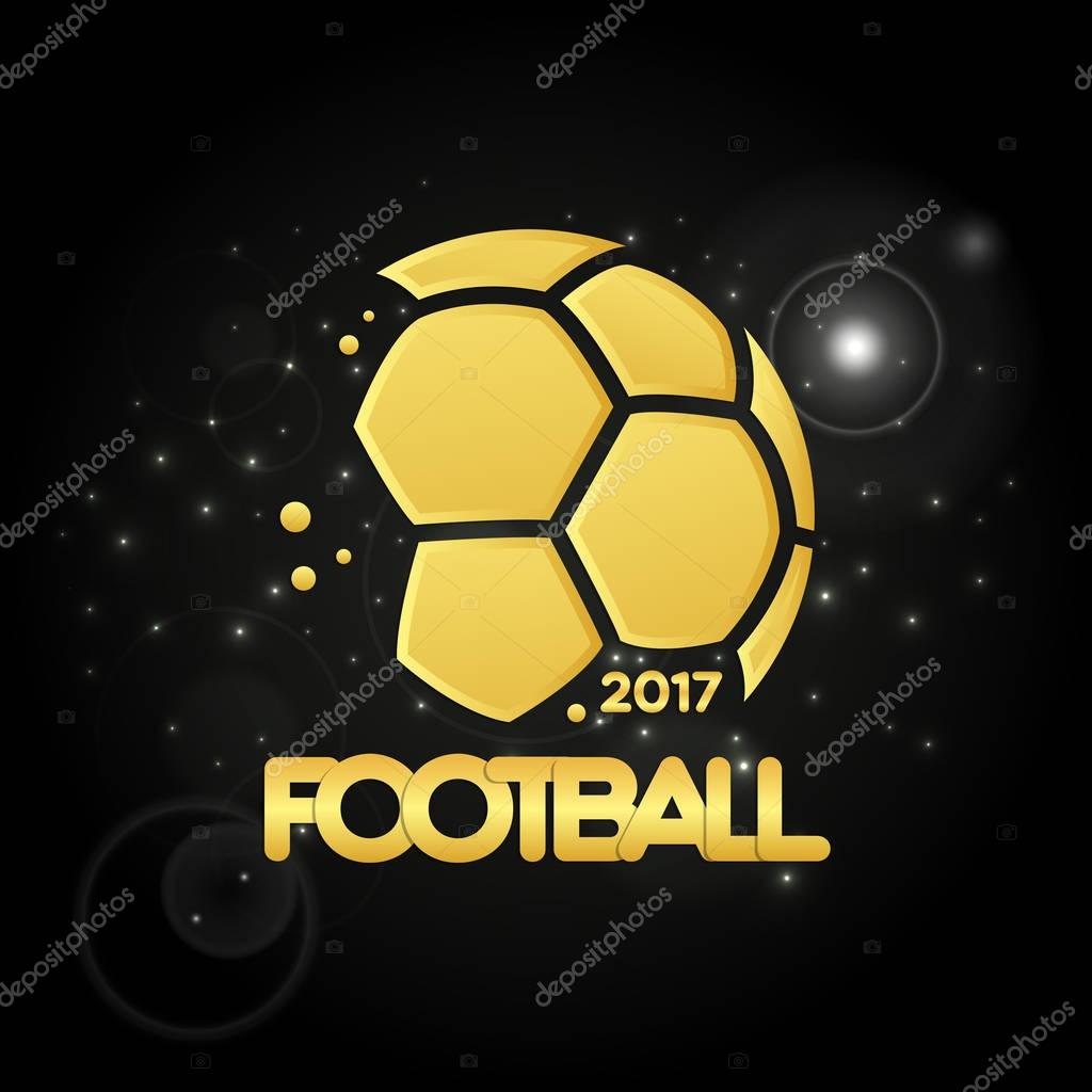 Football championship banner. Vector illustration of abstract golden soccer ball for your design