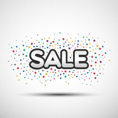 Satılık word ile renkli yuvarlak konfeti