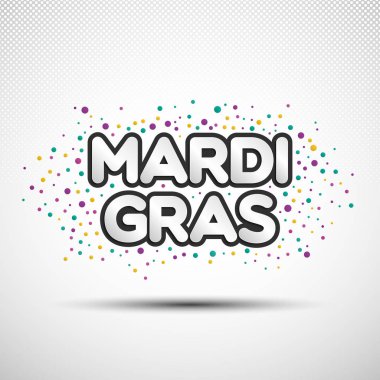 Mutlu doğum günü cümle renkli yuvarlak konfeti ile