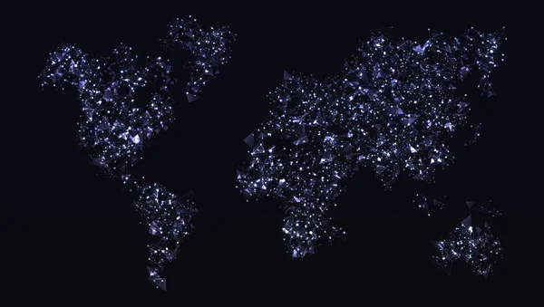 Παγκόσμιο χάρτη φτιαγμένο από πολύγωνα — Διανυσματικό Αρχείο