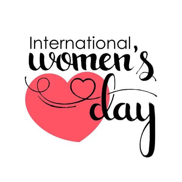 Handgeschriebener Schriftzug zum Internationalen Frauentag — Stockvektor