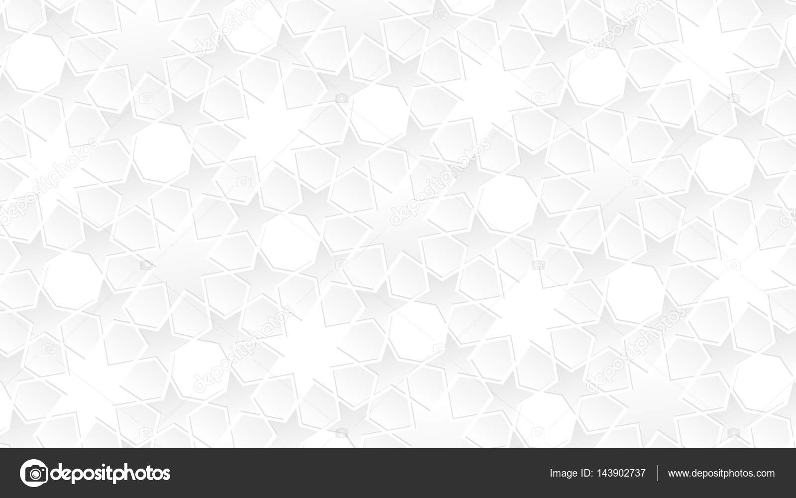 White geometric islamic wallpaper pattern as a background  