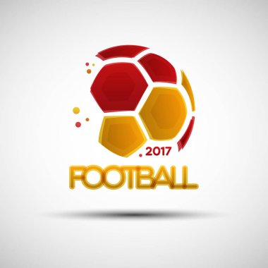 İspanyolca ulusal bayrak renkleri ile soyut futbol topu