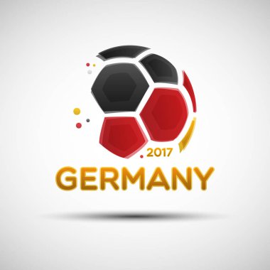 Alman ulusal bayrak renkleri ile soyut futbol topu