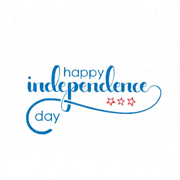 Mutlu Bağımsızlık günü el yazısıyla yazılmış yazı — Stok Vektör