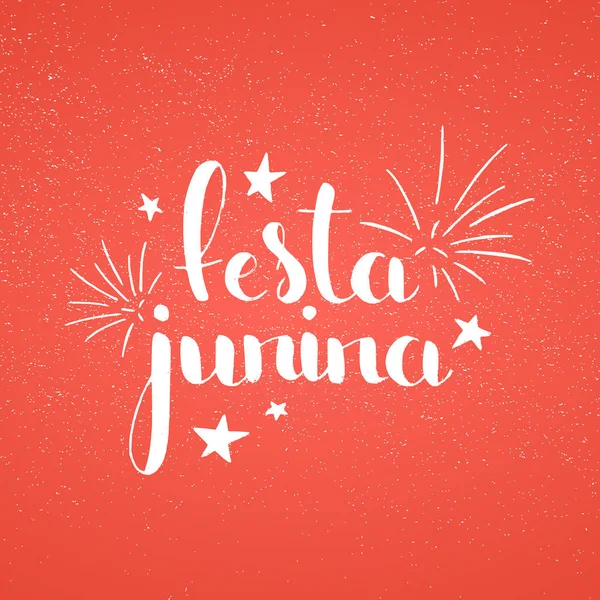 Festa Junina letras manuscritas — Vetor de Stock