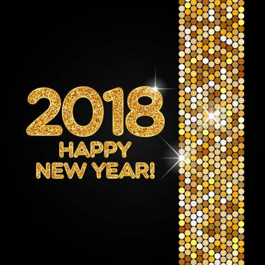 Mutlu yeni yıl 2018 altın arka plan ışıltı