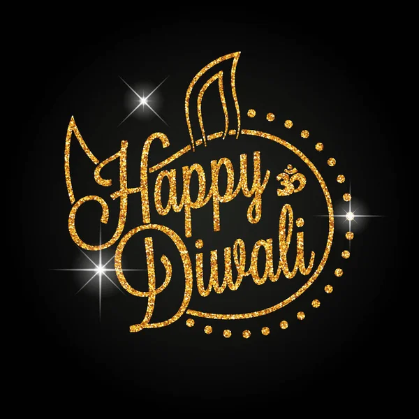 Happy Diwali gyllene bokstäver — Stock vektor