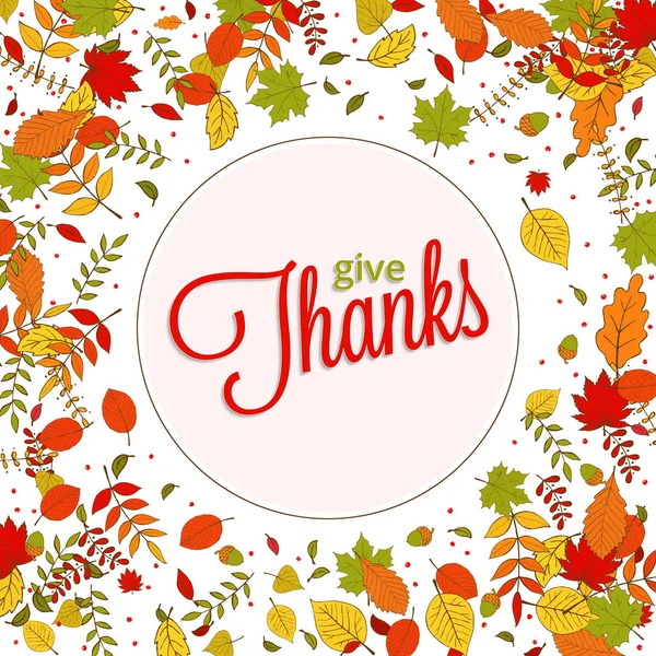 Feliz Dia de Ação de Graças fundo com queda colorido outono l —  Vetores de Stock