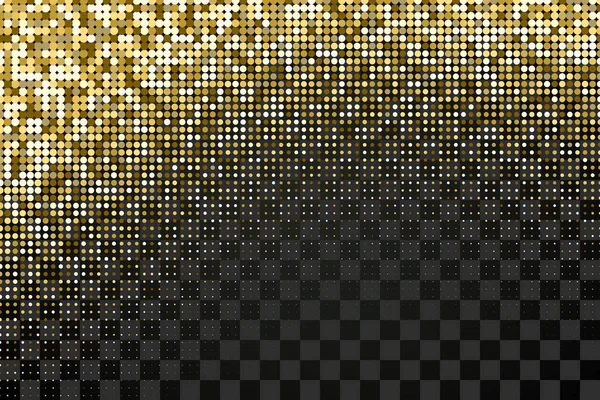 Prickade gyllene mönster över transparent bakgrund — Stock vektor