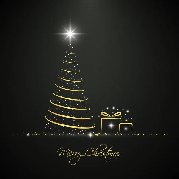 Abstracte gouden kerstboom — Stockvector