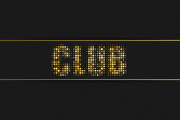 Club golden halftone teken — Stockvector