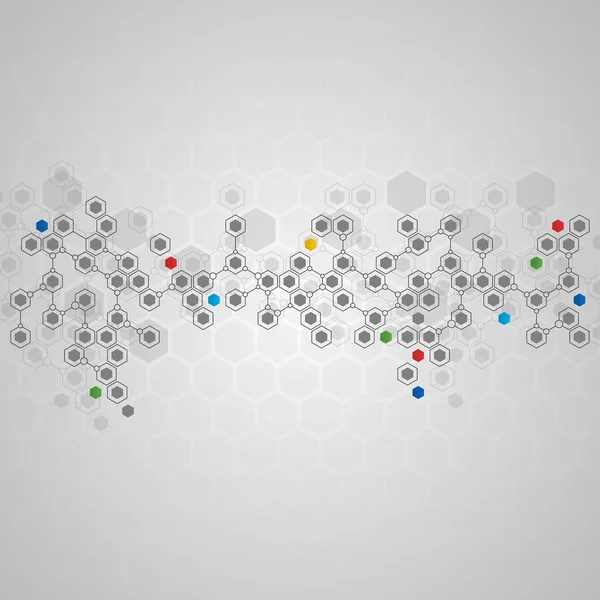 连接的六角细胞背景 — 图库矢量图片