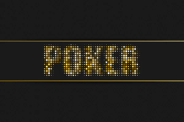Poker sinal de meio-tom dourado — Vetor de Stock