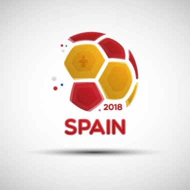 İspanyol ulusal bayrak renkleri ile soyut futbol topu