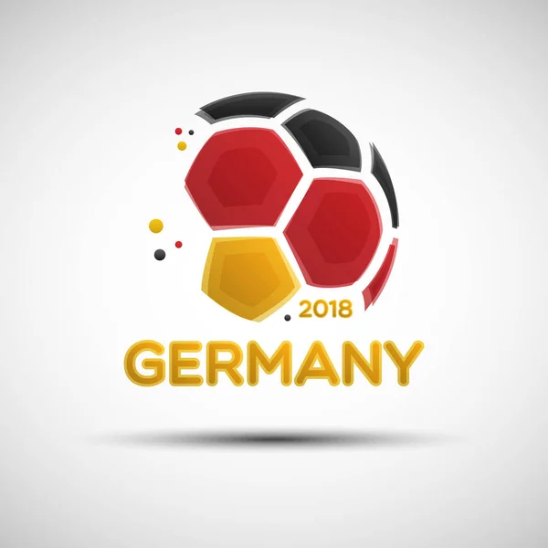Μπάλα ποδοσφαίρου αφηρημένη με γερμανική εθνική σημαία χρώματα — Διανυσματικό Αρχείο