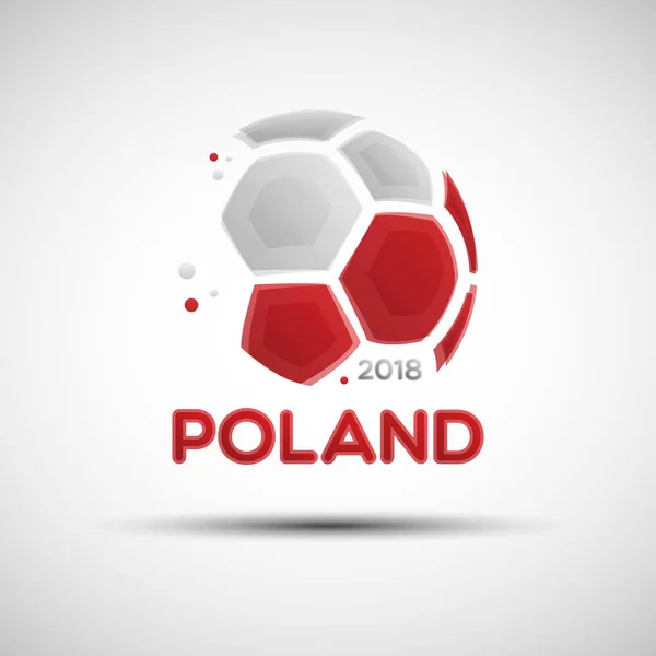 Polonya ulusal bayrak renkleri ile soyut futbol topu — Stok Vektör