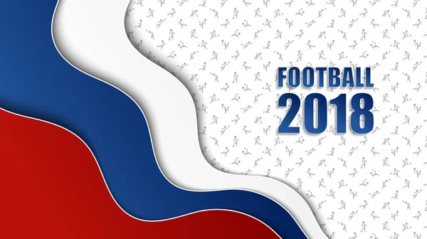 Rus ulusal bayrak renkleri ile futbol arka plan — Stok Vektör