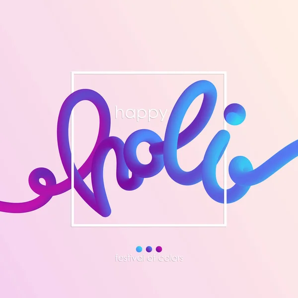 Happy Holi mezclado entrelazado creativo dibujado a mano letras — Vector de stock