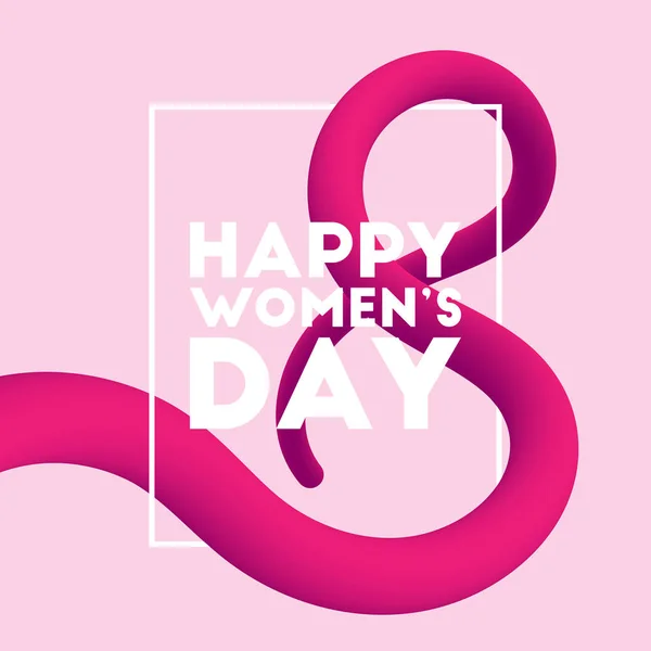 Happy Women's Day gemengd geïnterlinieerde vloeistof achtergrond — Stockvector