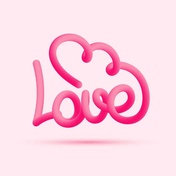 Love blended interlaced creative hand drawn lettering — Stock Vector
