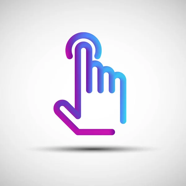 Hand Drukknop Blended Line Icoon Vector Illustratie Van Vloeibare Hand — Stockvector