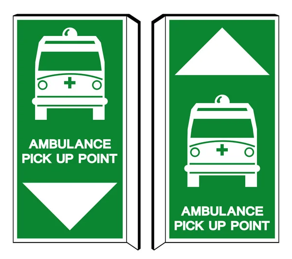 Ambulans Pick Up Point Symbol znak, Ilustracja wektora, Izolacja na białym tle, Etykieta, Ikona. EPS10 — Wektor stockowy