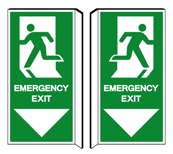 Signo de símbolo de salida de emergencia, ilustración vectorial, aislamiento en la etiqueta de fondo blanco. EPS10 — Archivo Imágenes Vectoriales