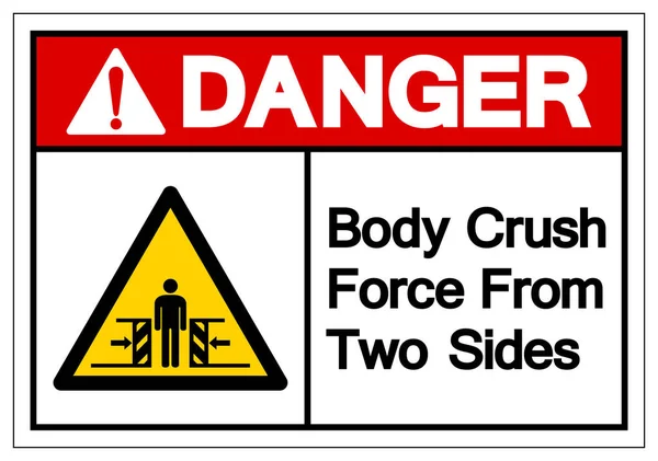 Danger Body Crush Force From Two Sides Symbol Sign, Vector Illustration, Isolate On White Background Label .EPS10 - Stok Vektor