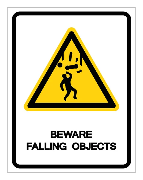 Beware Falling Objects Symbol, Vector Illustration, Isolated On White Background Label. EPS10 — Stock Vector