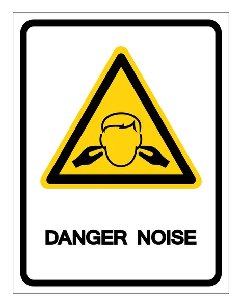 Símbolo de ruido de peligro, ilustración vectorial, aislamiento en la etiqueta de fondo blanco. EPS10 — Archivo Imágenes Vectoriales