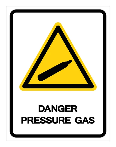 危険圧力ガス記号記号,ベクトルイラスト,白の背景ラベルに分離.EPS10 — ストックベクタ