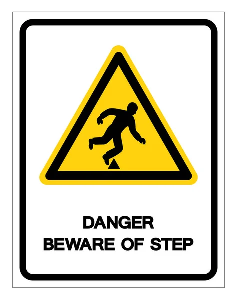 Perigo Cuidado com o sinal de símbolo de passo, Ilustração vetorial, Isolar na etiqueta de fundo branco. EPS10 —  Vetores de Stock