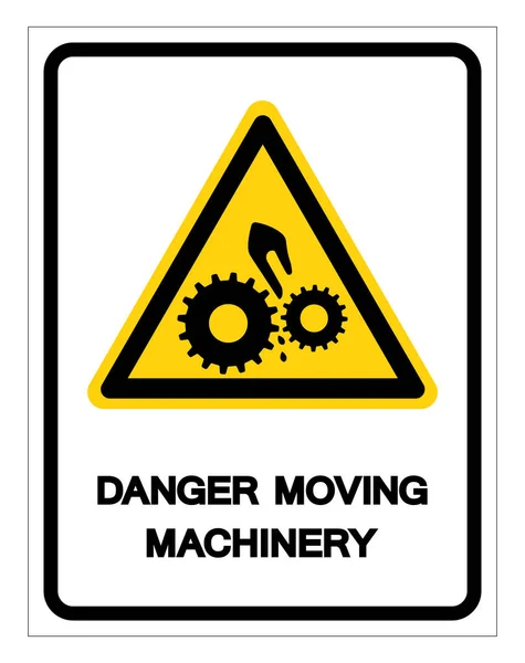 Danger Moving Machinery Symbol Sign, Vector Illustration, Isolate On White Background Label .EPS10 — Stock Vector