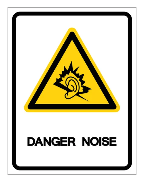 Signo de símbolo de ruido de peligro, ilustración vectorial, aislamiento en la etiqueta de fondo blanco .EPS10 — Archivo Imágenes Vectoriales