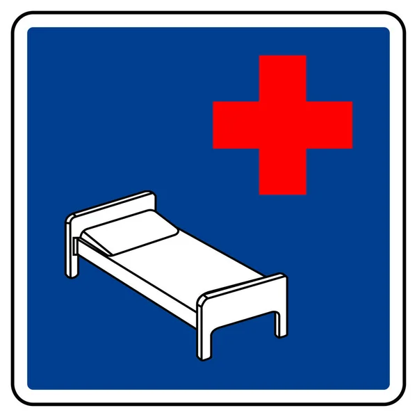 Signe de symbole d'hôpital, illustration vectorielle, isoler sur l'étiquette de fond blanc. PSE10 — Image vectorielle