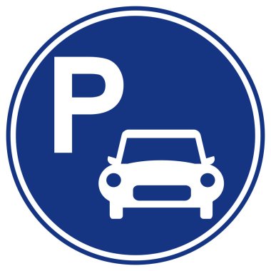 Otopark Sembolü İşareti, Vektör İllüzyonu, Beyaz Arkaplan Etiketinde İzole Edilmiş. Bölüm 10 