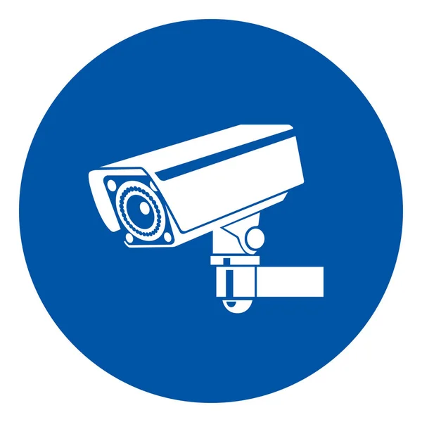 Figyelmeztető CCTV szimbólum jel, vektor illusztráció, izolált fehér háttér címke .EPS10 — Stock Vector