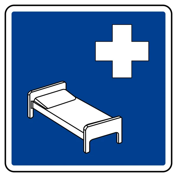 Signe de symbole d'hôpital, illustration vectorielle, isoler sur l'étiquette de fond blanc. PSE10 — Image vectorielle