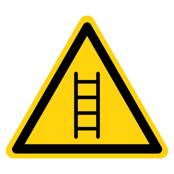 Предупреждение Не используйте лестницы Символический знак, векторная иллюстрация, изолировать на белом фоне этикетки. S10 — стоковый вектор