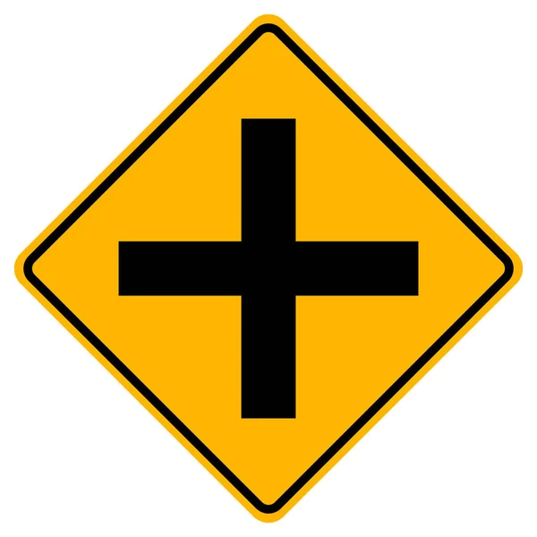 Crossroads Junction Traffic Road Sign,Vector Illustration, Isolate On White Background Label. EPS10 — Stock Vector