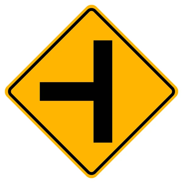 T-Kreuzung Verkehrszeichen, Vektor-Illustration, isolieren auf weißem Hintergrund, Symbole Etikett. eps10 — Stockvektor