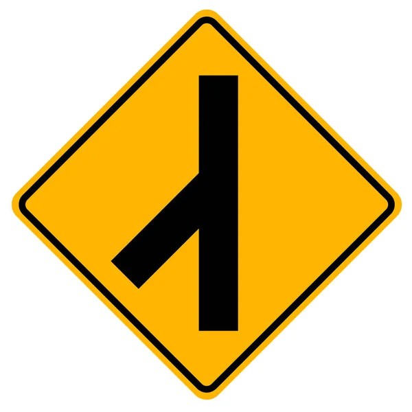 Panneau de signalisation routière Y Junction, Illustration vectorielle, Isoler sur étiquette de fond blanc. PSE10 — Image vectorielle