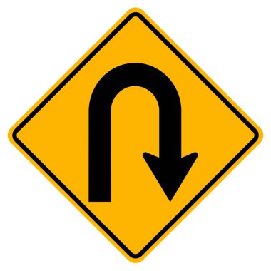U-Turn Right Traffic Road Sign,Vector Illustration, Isolate On White Background Label. EPS10  clipart