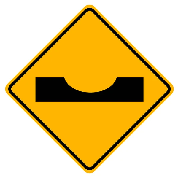 Aviso Dimple Road Dip Traffic Road Sign, ilustração vetorial, isolar na etiqueta de fundo branco. EPS10 — Vetor de Stock